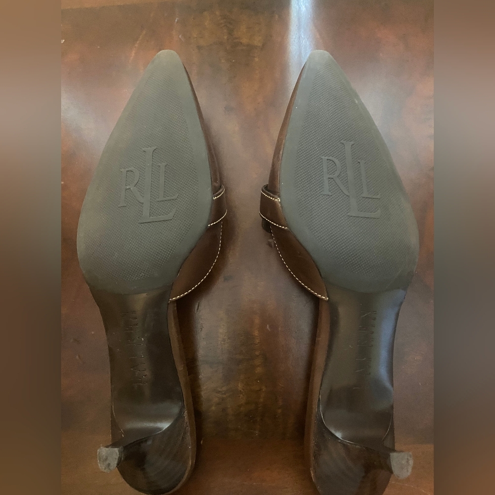 Brown Leather Mules with Buckle by - Picture 2 of 2